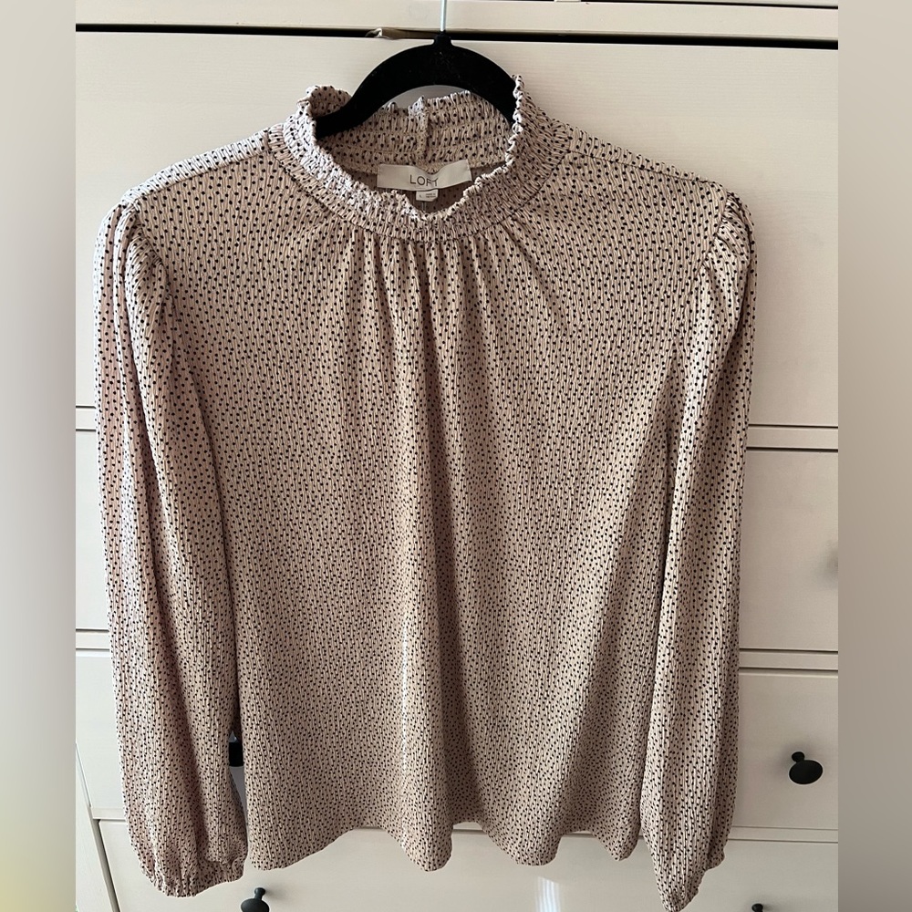 Tan Polka Dot Blouse